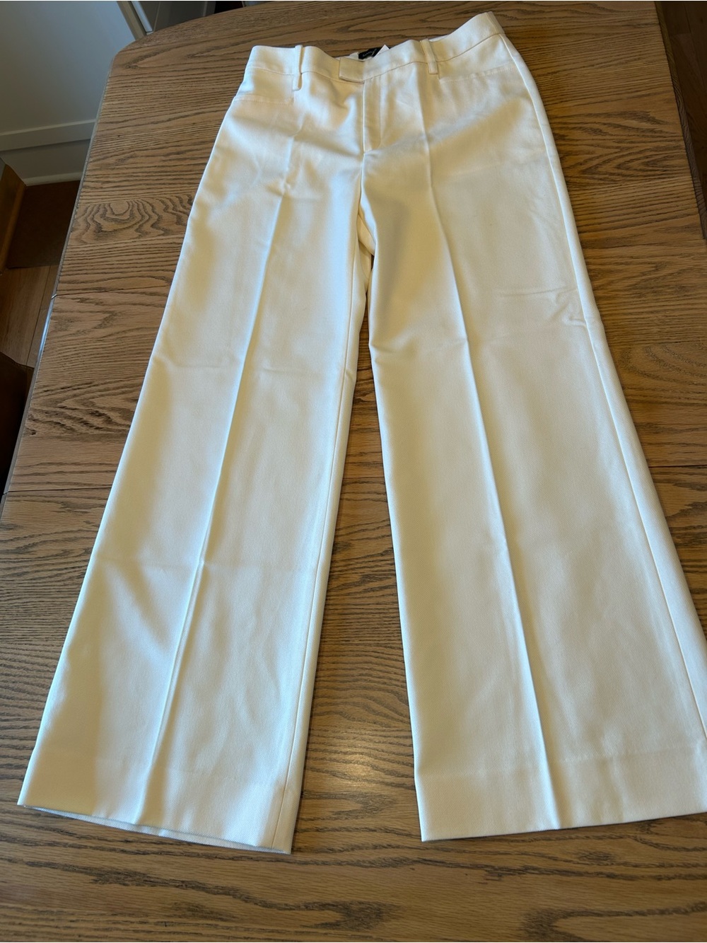NWT Banana Republic Tailored Wide-leg Trousers Size 8 Pants Cream Winter White